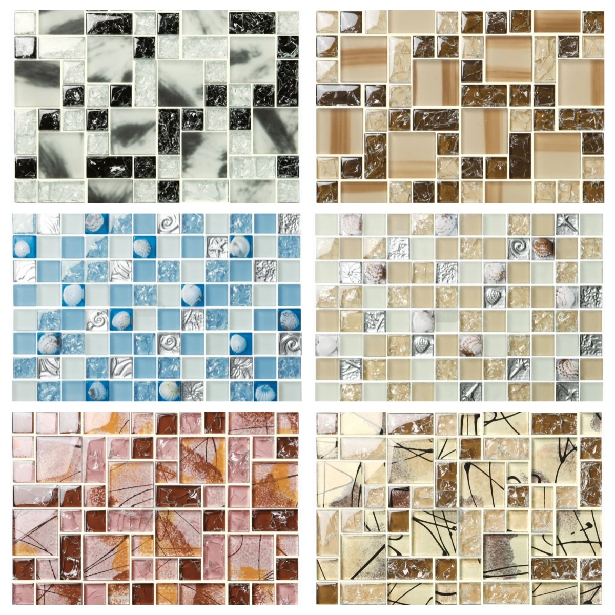 Wholesale porcelain ice crackle mosaic tile 300x300 glazed aqua blue ceramic mosaic swimming pool tiles