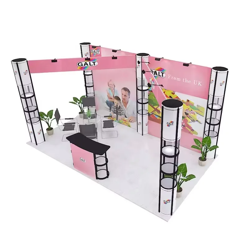 Quick Build Collapsible Aluminum Twist Tower Stand Light Box Backlit Backdrop Wall Portable Exhibition Advertising Expo Booth