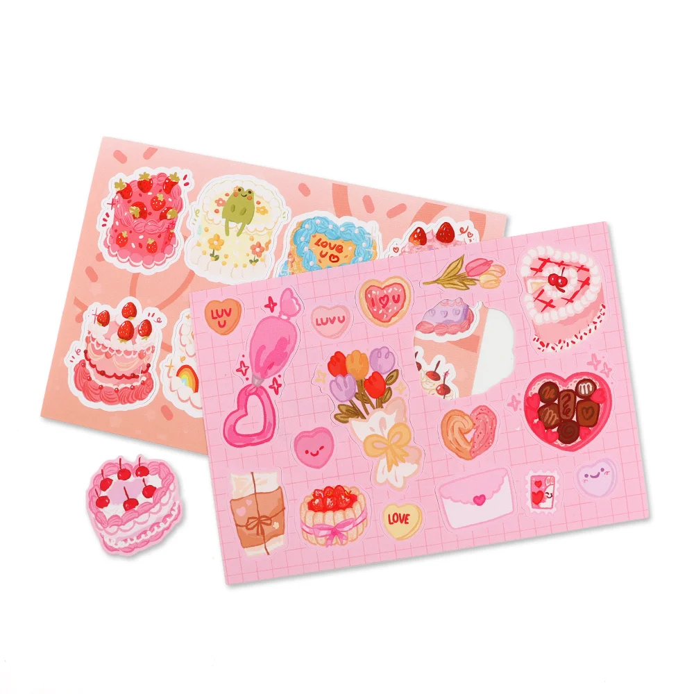 Self Adhesive Paper glitter Labels Printing Custom Kiss Cut Sticker Sheet