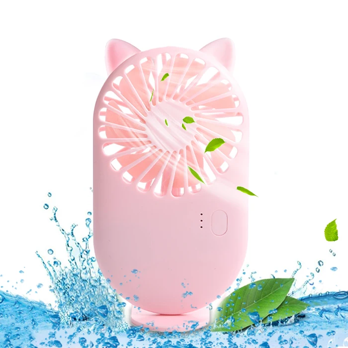 Pink 3 1 Water Light Up Kids Fruit Usb Electronic Mist Stove Foldable Mini Fan