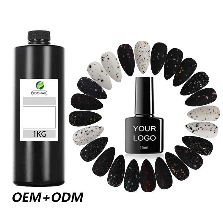 yidingcheng private label matt shiny kg bulk  russian foil flake spot matte gel egg shell top coat