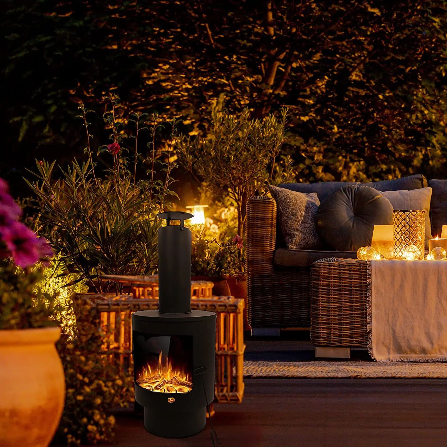 Наружный камин обогреватель для патио садовый задний двор огнеупорный