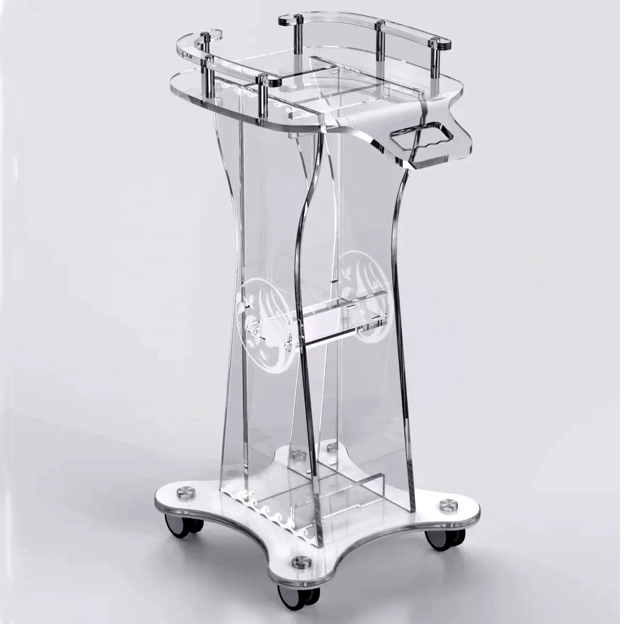 Factory directly  top grade trolley 4 mobile wheels portable facial spa beauty salon machine beauty trolley