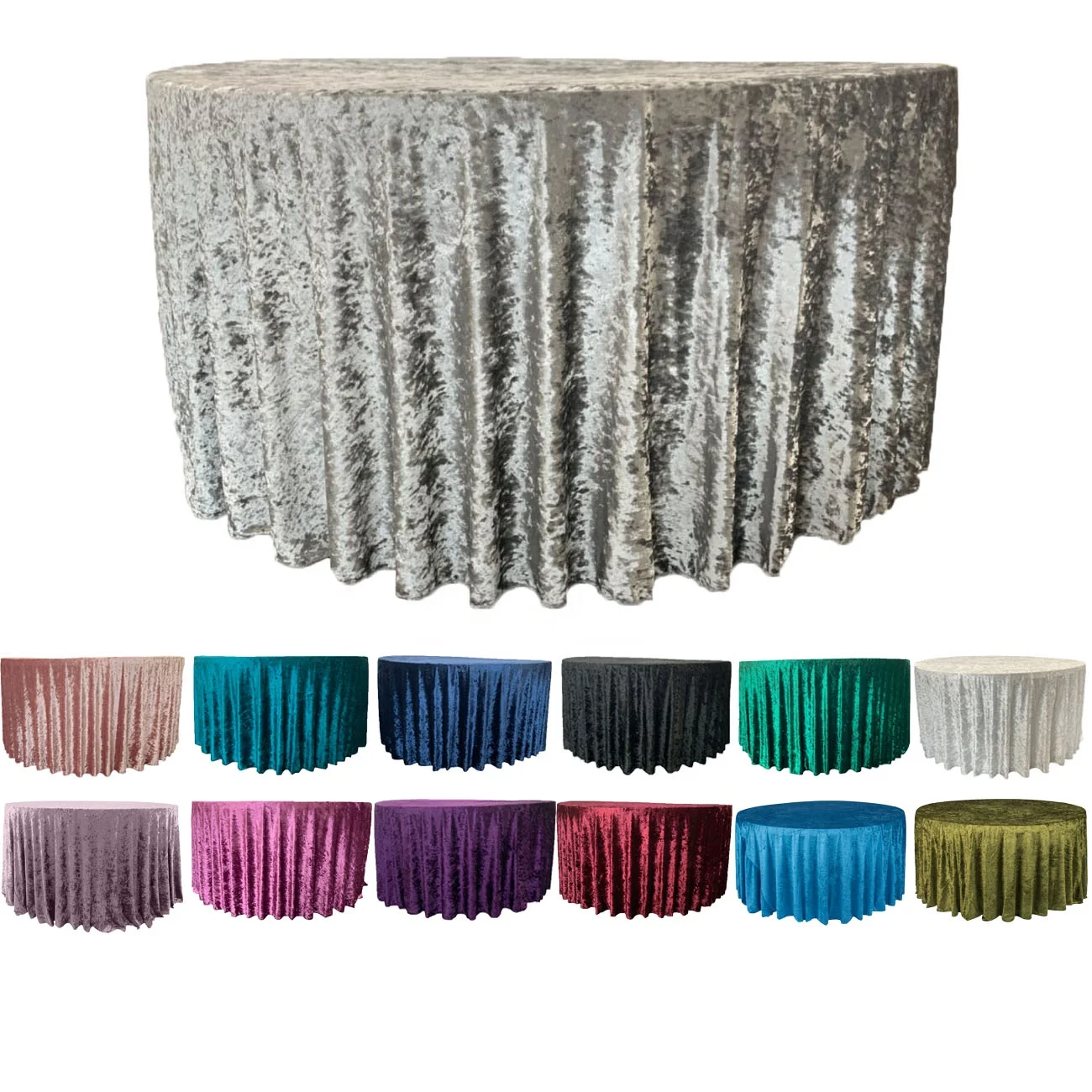 Luxury polyester velvet table cloth round velvet tablecloth for wedding party events banquet restaurant