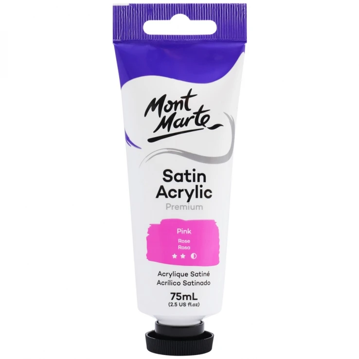 Mont Marte Satin Acrylic 75ml - Pink artist acrylic paint