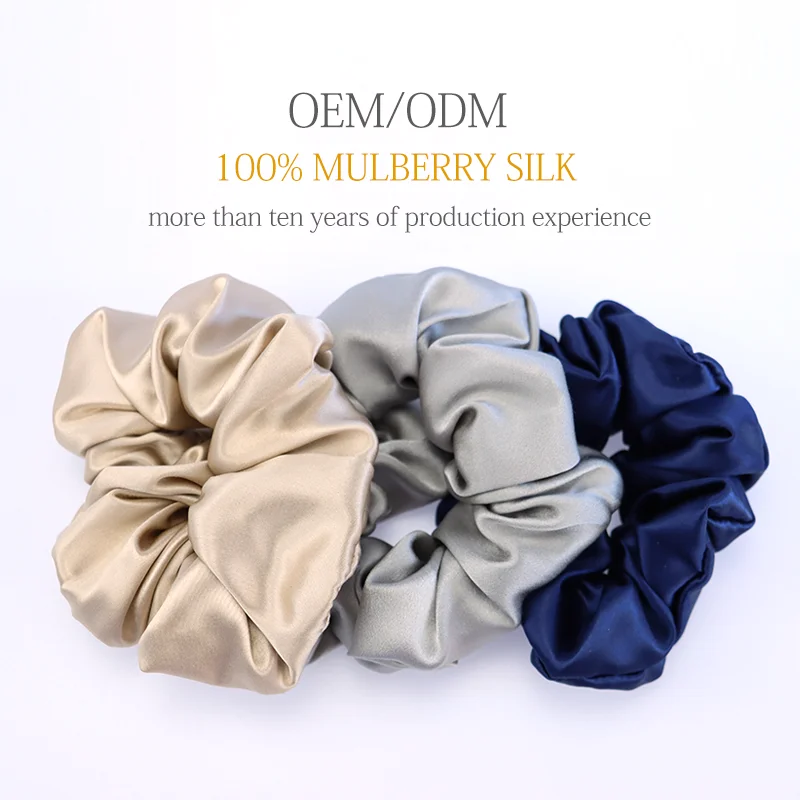 1-6CM 22momme Scrunchies big scrunchies 2022 pink silk hair tie small scrunchie 2022