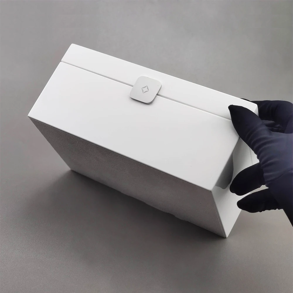 Custom logo white paint little wood box small jewelry storage wood box with lid vintage small size factory wholesale