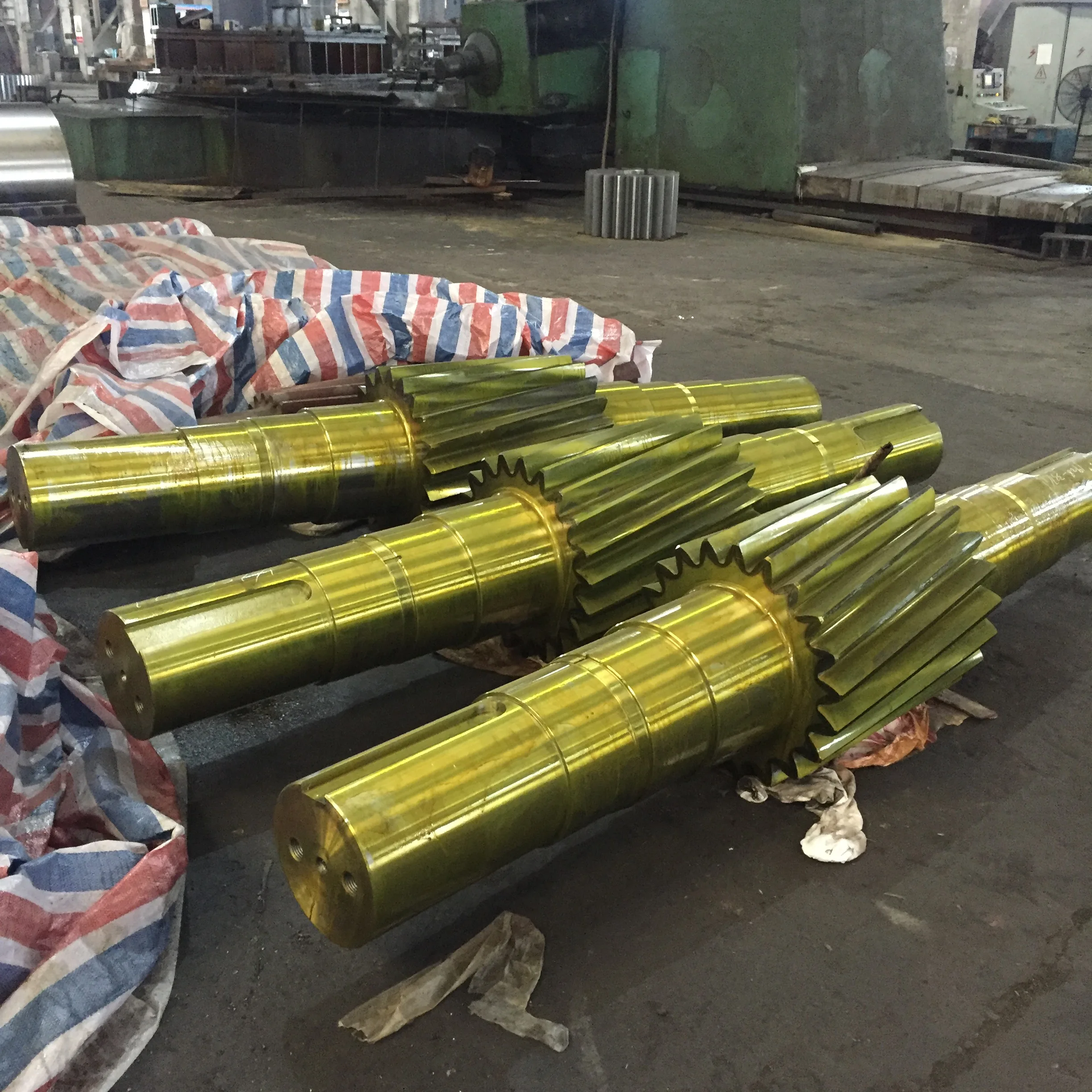 Double-helical Customized Cnc Milling Machining Rotary Kiln Forging Steel Main Shaft And Wheels Spur Gear Shafts