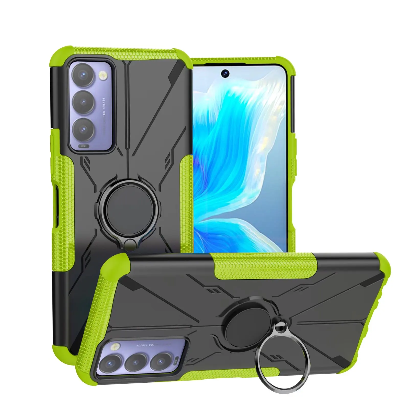 Shockproof TPU PC Hybrid Phone Case Bags With Kickstand For TECNO camon 18