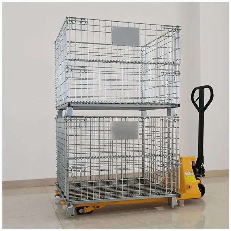Сверхмощный стальной складской сетчатый ящик металлический контейнер для хранения груза и