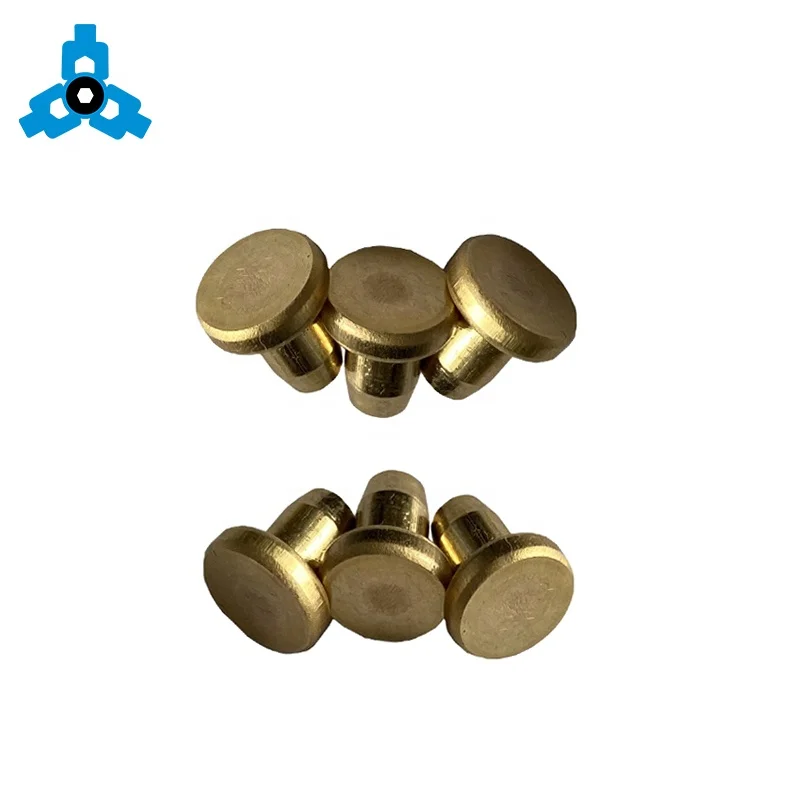 custom hardware screws Solid Pure Copper  Blind Rivets Brass Flat Round Head Metal Pin OEM rivet screw