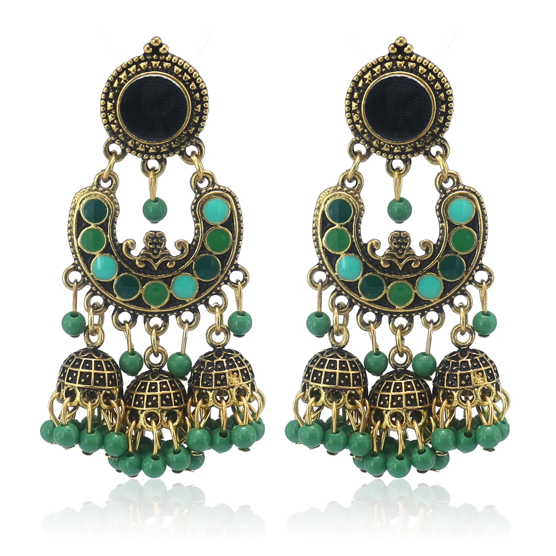 New Fashion Factory Bell Pearl Jhumka Earrings Jewelry Indian Traditional Designs India Kundan Gold Jhumka Earrings Set