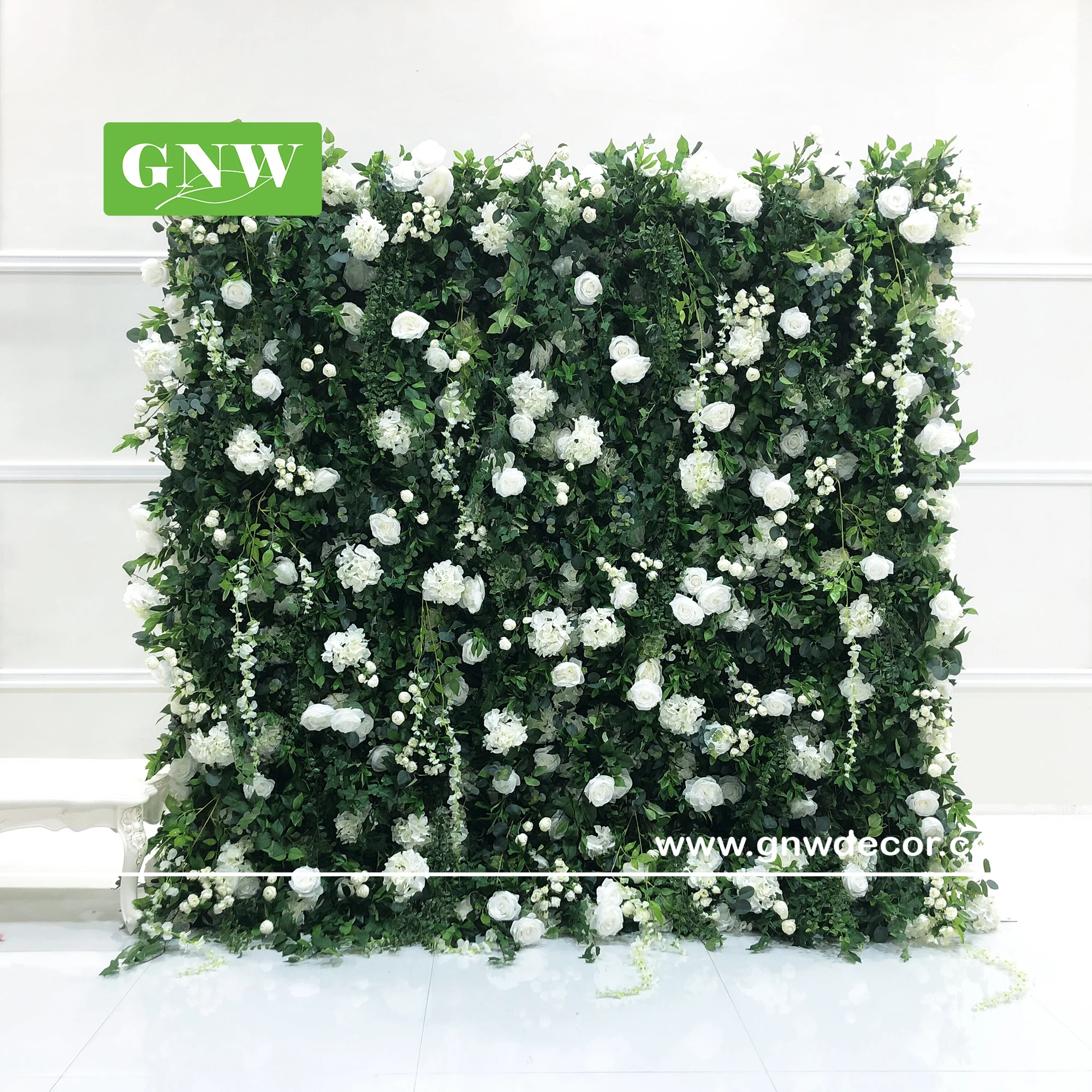 GNW Green plants artificial flower wall for wedding background