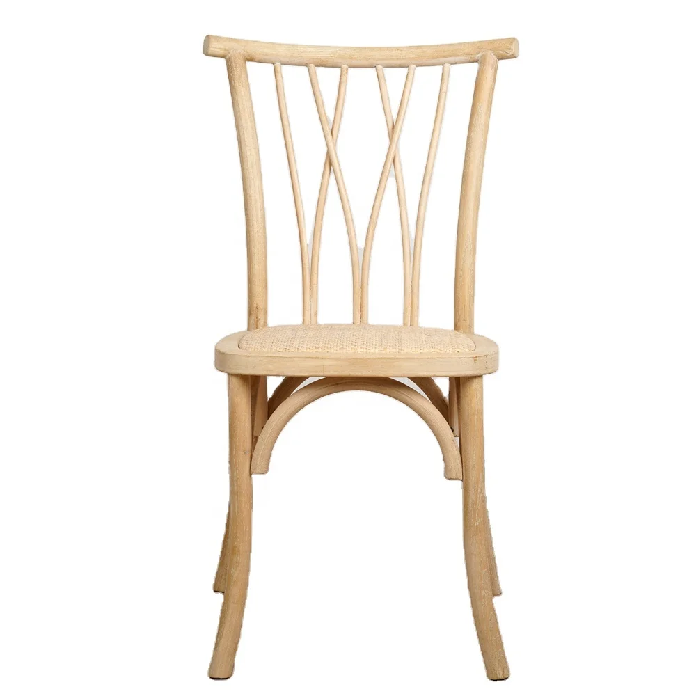 Solid Wood Dining Willow Botanica Chair Rattan Backrest French Country Vintage Style Living Room Wedding Party Bar Cafe Lawn