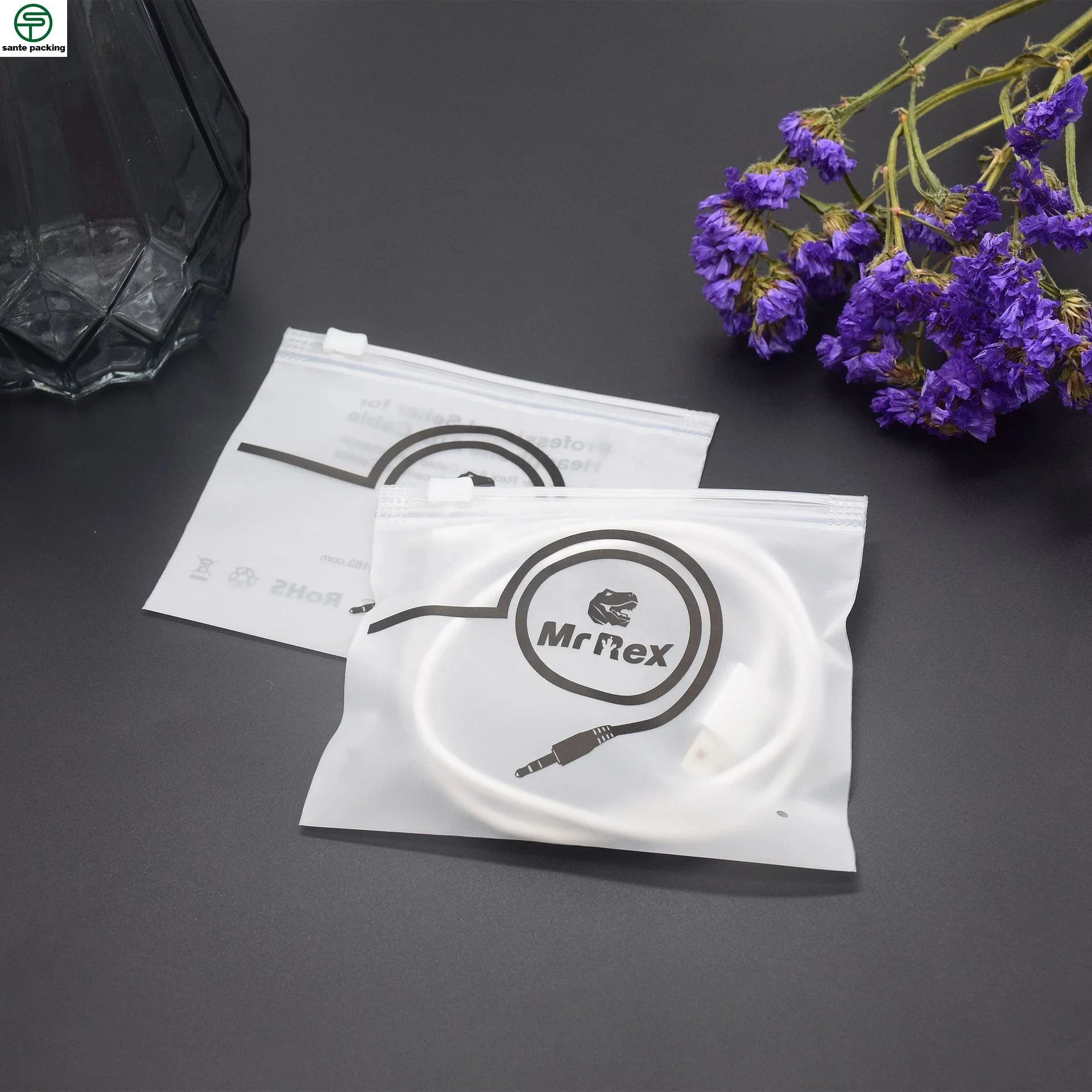 Custom CPE frosted material data cable charger smart watch speakers zipper bag