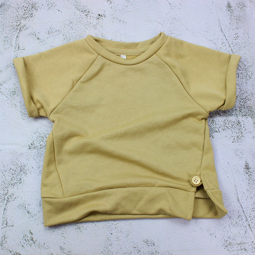 Wholesale supplies custom organic Shortsleeve top String Shorts boy 2 Pcs children wear Outfits boys Clothing Sets