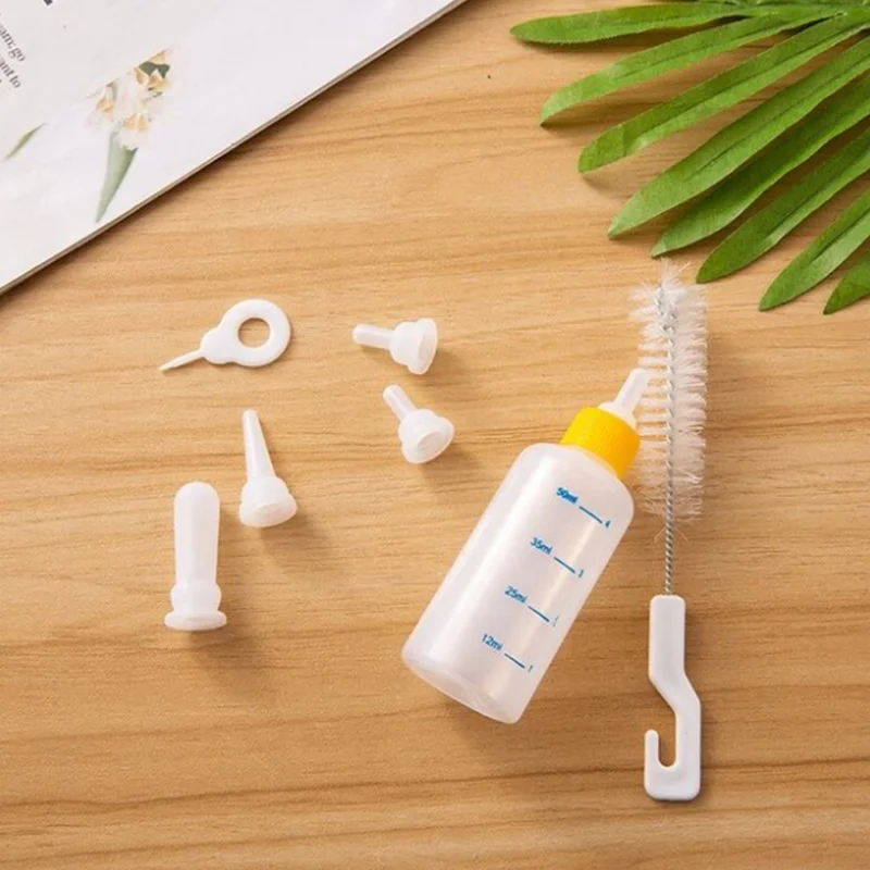 Eco-friendly Multi-nipple soft spout with bottle brush 3-piece set pet water feeding nursing bottle