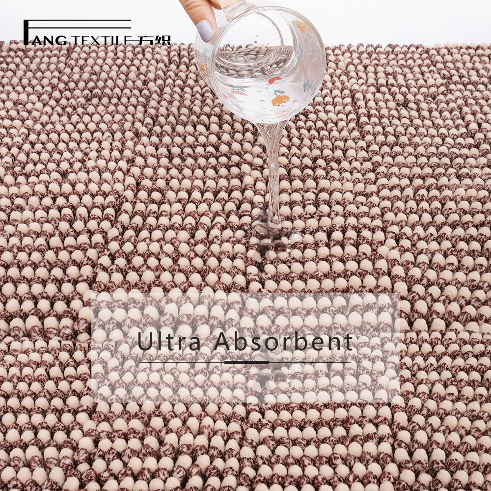 
SEBS Anti Slip Backing Soft Bathroom Carpets Shaggy Door Mats Plush Bath Mats Sets 