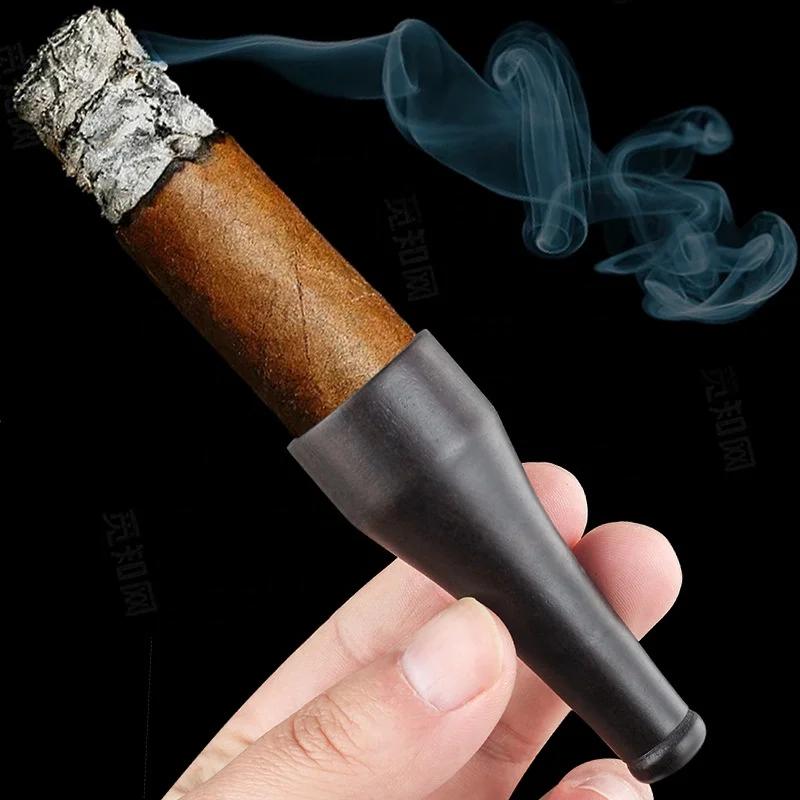 Wholesale Portable Cigar Holder 25-65 Gauge Ebony Wooden Cigar Smoking Mouthpiece