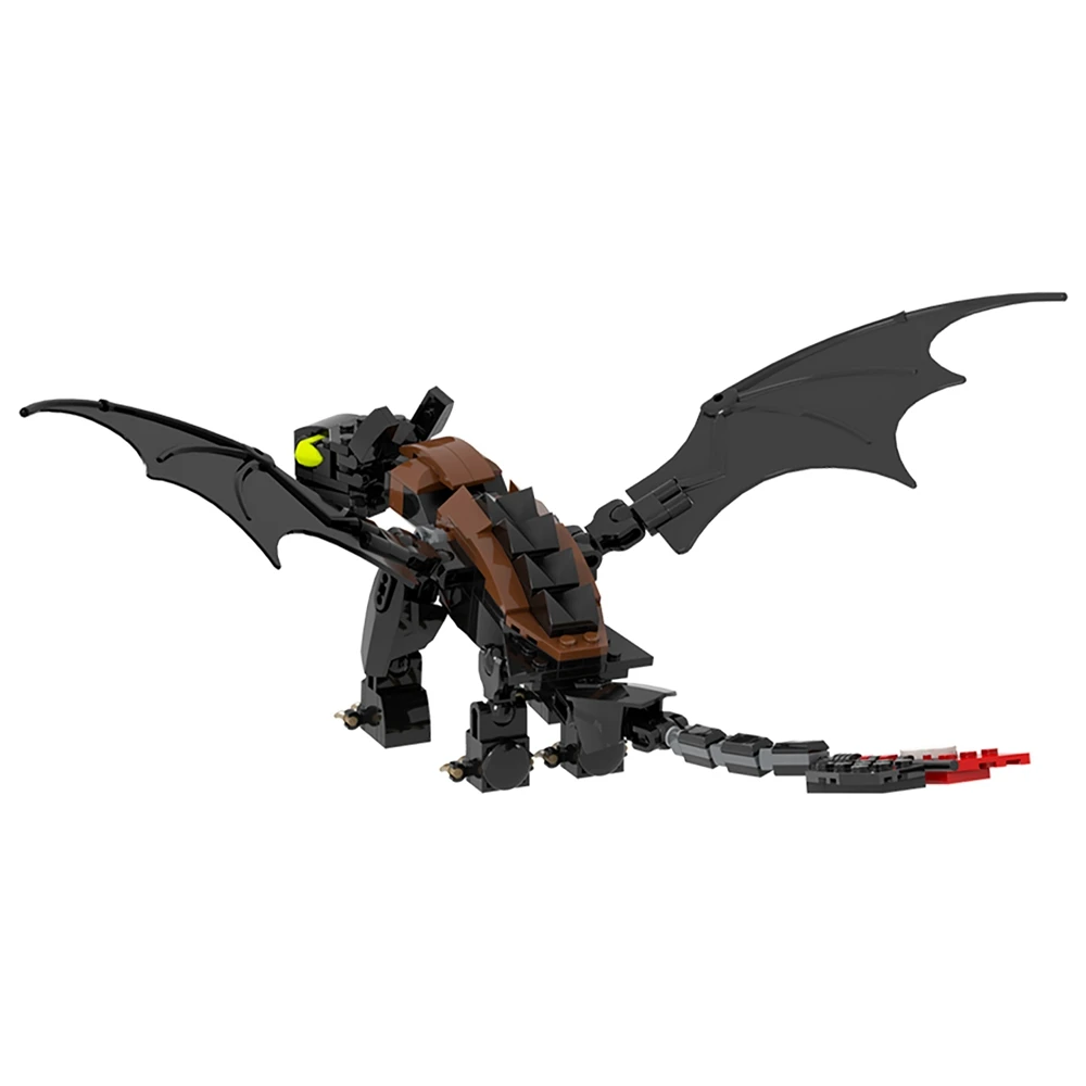 231PCS MOC1537 Toothless Night Fury Bricks TV Animated Movie Dragons Strike Class Assemble Creative Building Blocks Kids Toys