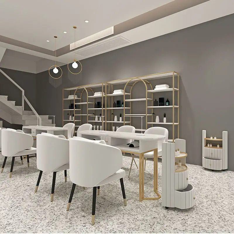 Nails Table Double Side Chair For Manicure Technician With Dust Collector Portable Nail Manicure Table