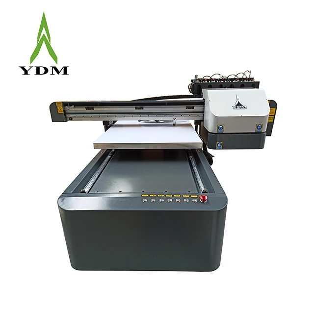YDM  A1 UV DTF 6090 flatbed printer glass bottles gift box printing machine with varnish