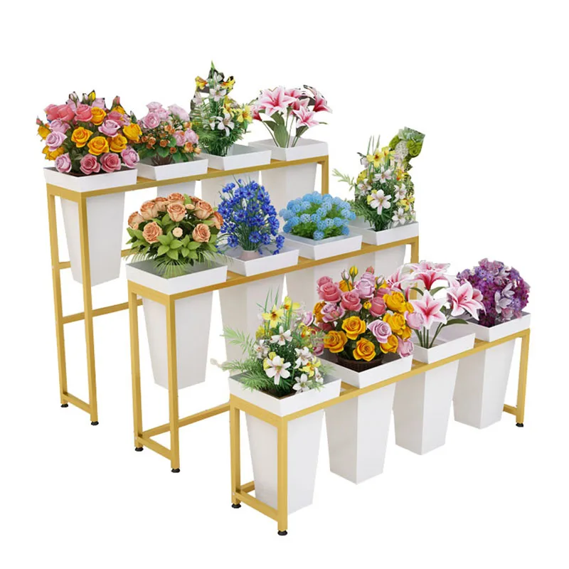 Hot Sale Commercial Wedding Outdoor Flower Stand Single Row Flower Bucket Display Stand Flower Shop Flower Stand