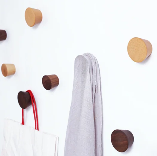 Hot sale creative wall decoration cone shape clothes hook clothes hanging hook wooden clothes hooks