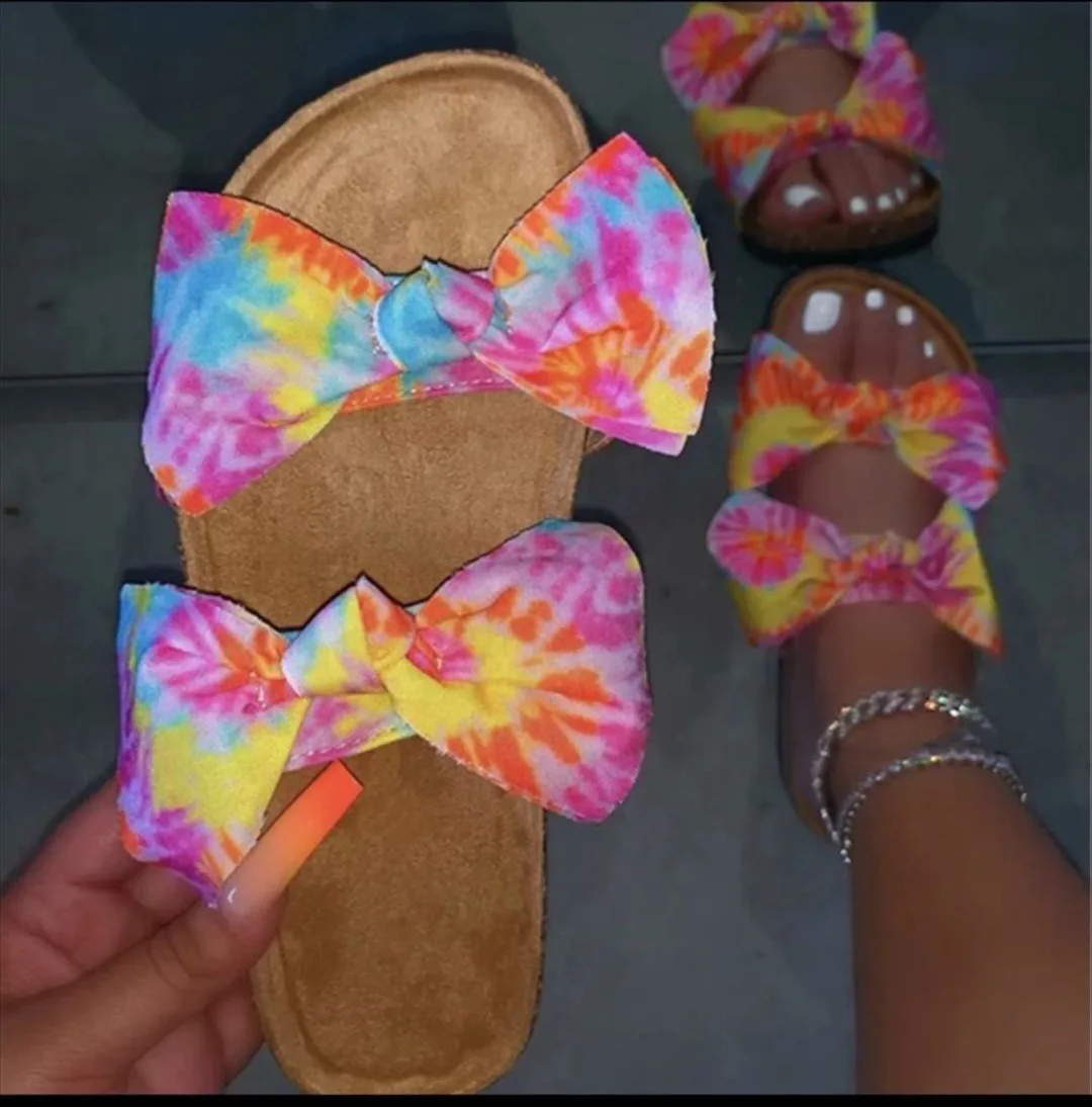 
Beautiful Bow Sandals For Women and Ladies Indoor Outdoor Latest Ladies Slippers Shoes Flat Bow Slippers Sandals 