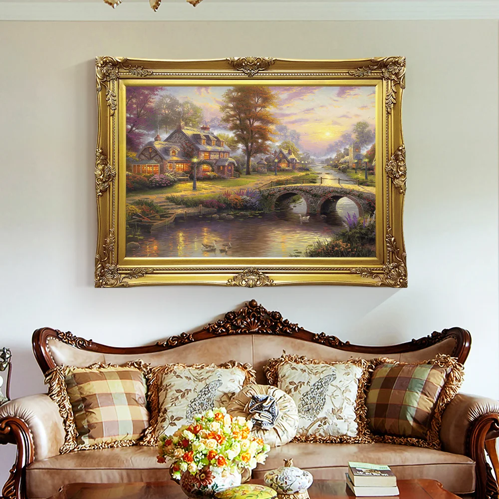 High Quality Antique Pure Handmade Landscape Oil Painting for Wall Decor