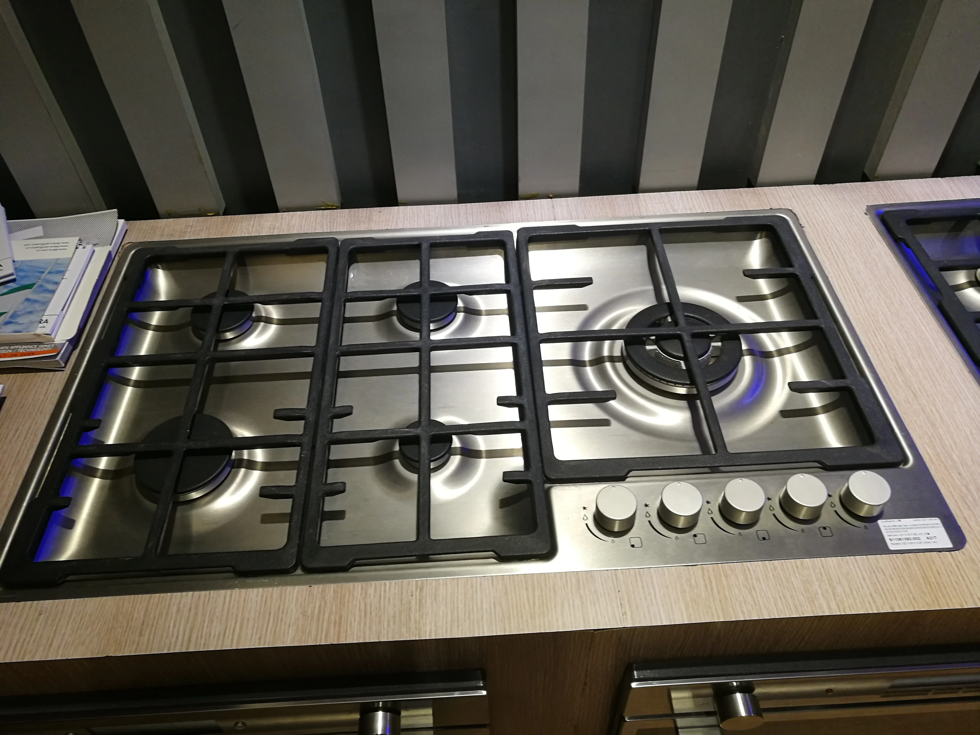 5 Burners 91cm Stainless Steel Build-in Gas Hob Cooktop