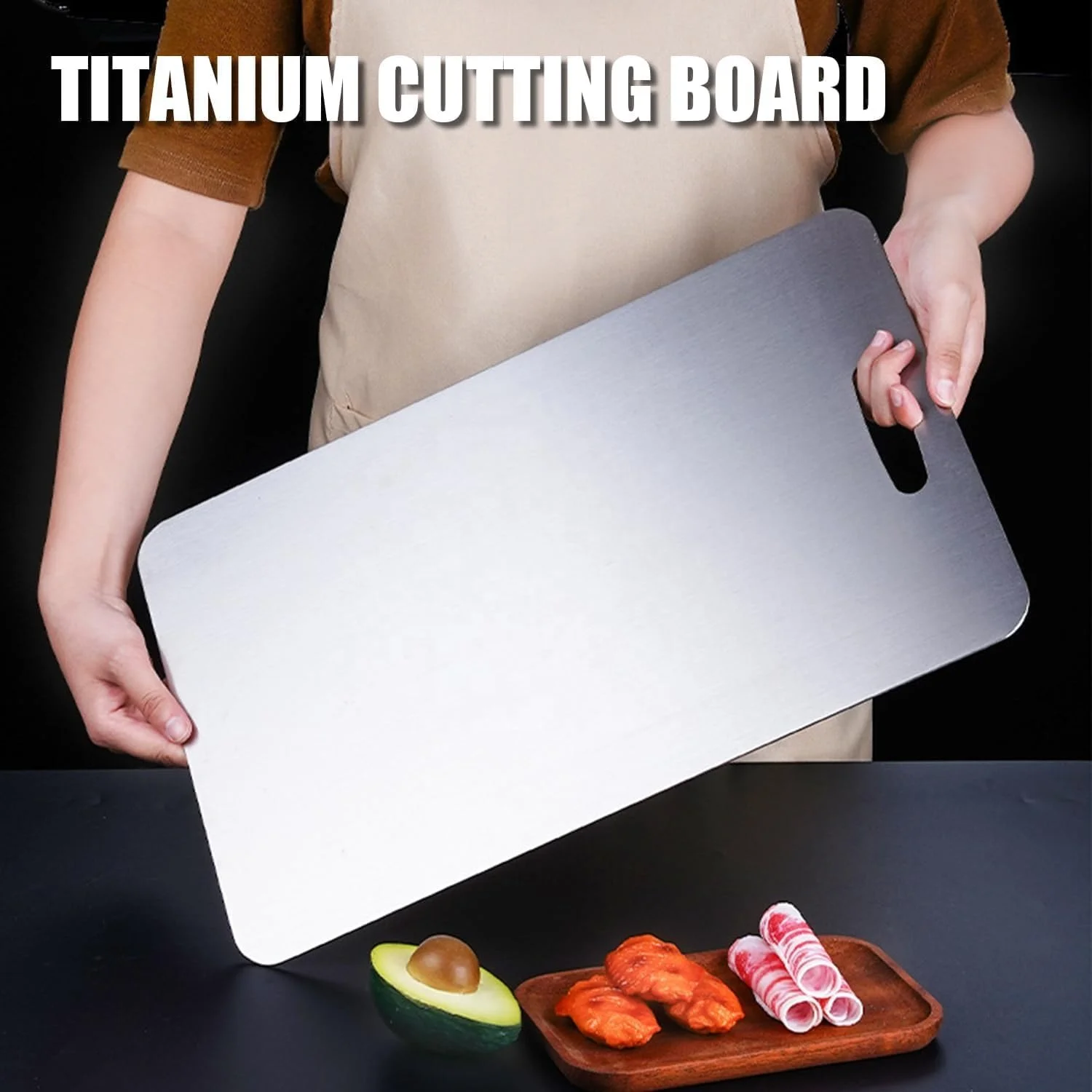 3pcs Titanium Cutting Board Sets for Kitchen Double Sided 100% Pure Titanium cutting board Large Titanium Chopping Board