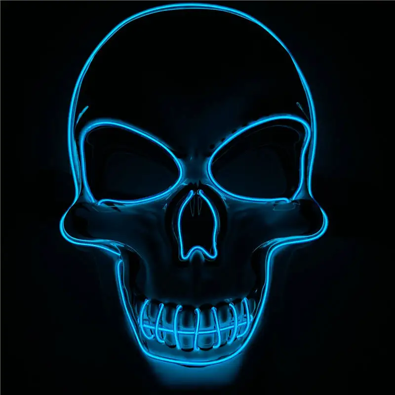New Style Custom Halloween Light Up Mask Halloween LED Ghost Skulls Head Party Masks