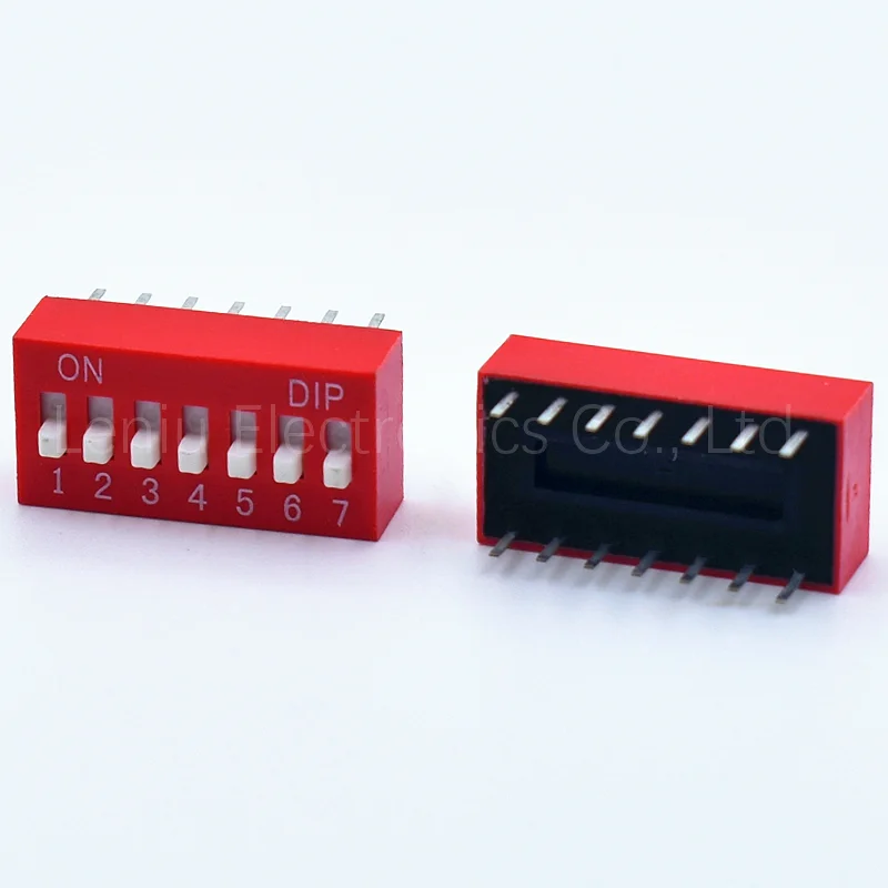 Прямая продажа с фабрики высокое качество красный PCB Push DIP переключатель макс. 1 / 2 3 4 5 6 7 8 9 10