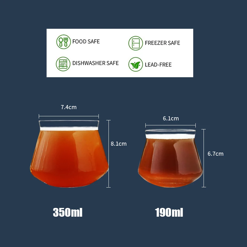 Wholesale Teku Crystal Stemless Wine Glasses 12oz Hand Blown Craft Beer Tulip Taster for Whiskey Custom logo Wine Stemless Glass