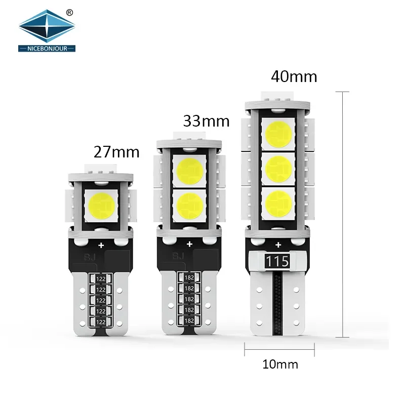 Super Bright Car Accessories 5050 13 SMD  interior lights 194 W5W factory wholesale width indicator light bulb canbus led t10