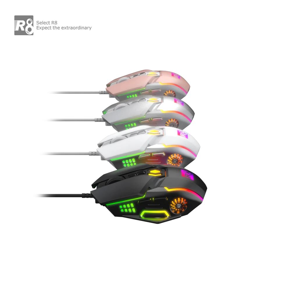 7D Gaming light mouse Configurable RGB Gaming Mouse USB Optical Corded Gaming Mouse with RGB Backlit Adjustable DPI