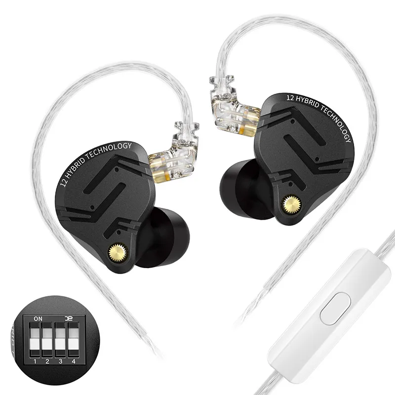 KZ ZS12 PRO X Metal Earphones 1DD+5BA Hybrid HIFI Bass In Ear Monitor Headphones Music Sport Noise Cancelling Headset New Arrive