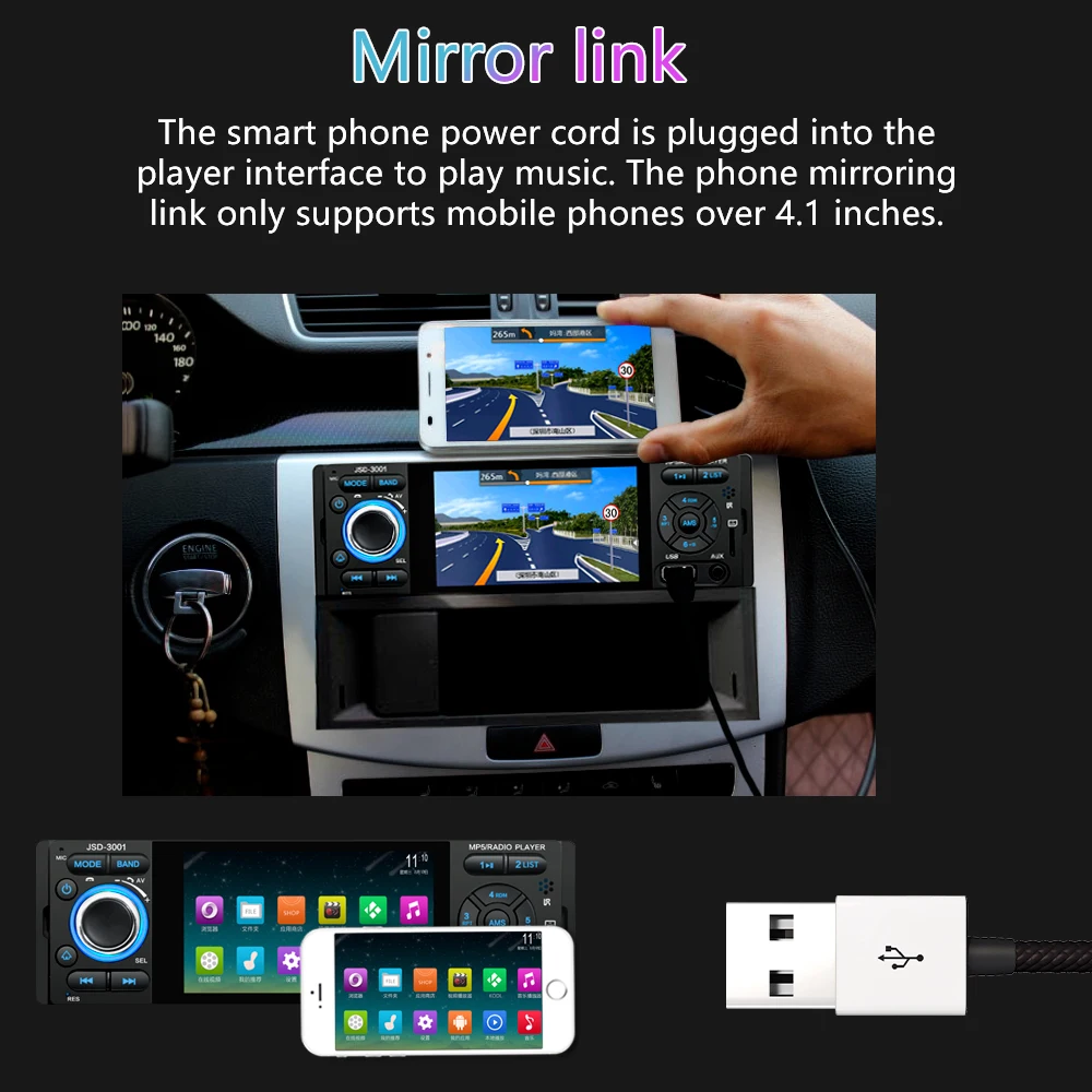 auto multimedia recorder mp5 player system car video with camera