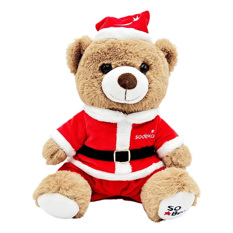 Stuffed animal brown bear soft plush toy custom animal bear for boy and girl Christmas gifts