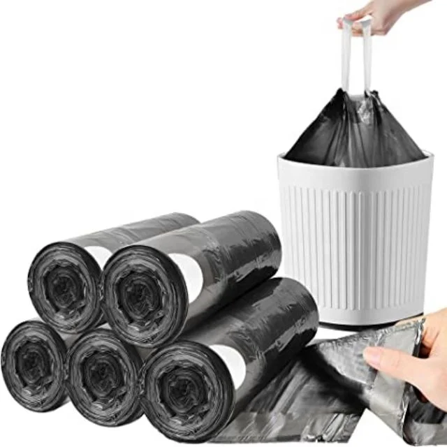 Drawstring Refuse Compostable Biodegradable Rubbish Bag In Rolls 5 13 30 39 Gallon Polyethylene Refuse Sacks