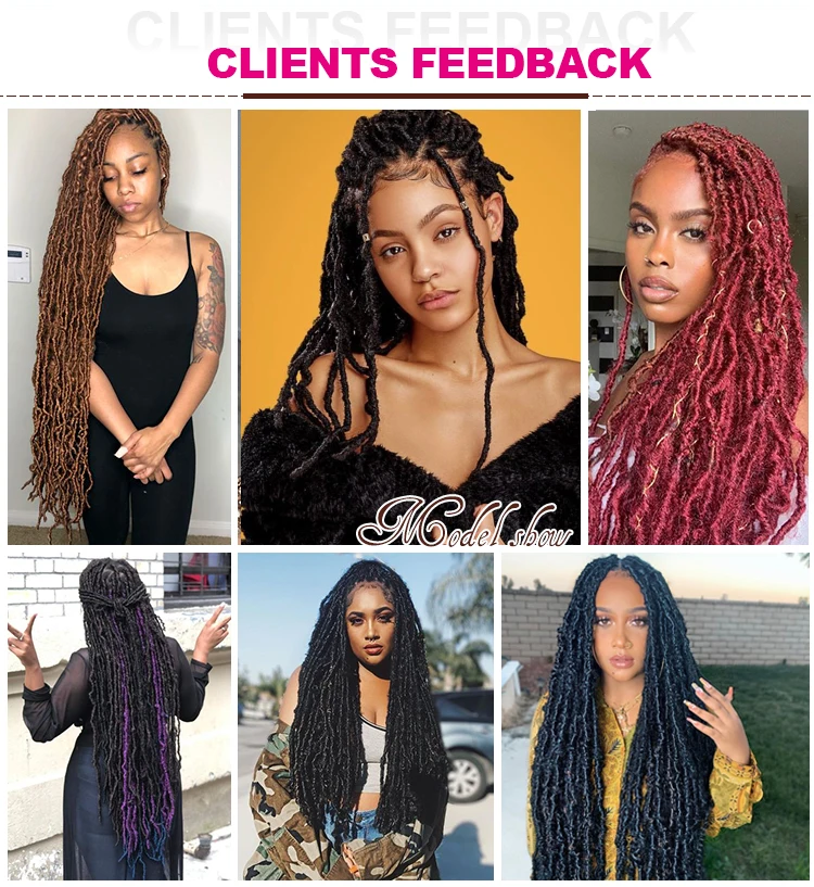 Wholesale 14 18 24 36 Inch Synthetic Soft Natural Locs Crochet Hair 36Inch Faux New Locks Braiding Soft Locs Extensions
