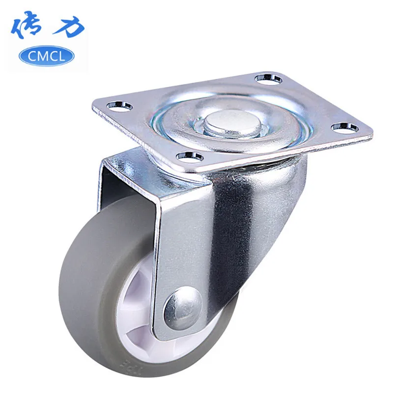 32mm TPE Light Duty Trolley Wheels Solid Rubber Swivel Casters Cart Wheels With Side Brake
