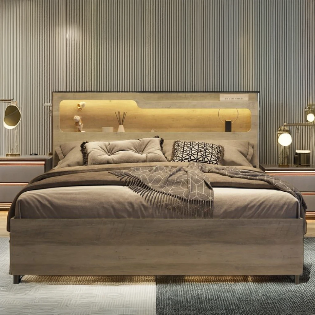 multifunction modern king size platform storage japanese bed frame wooden floor beds bedroom sets for sale