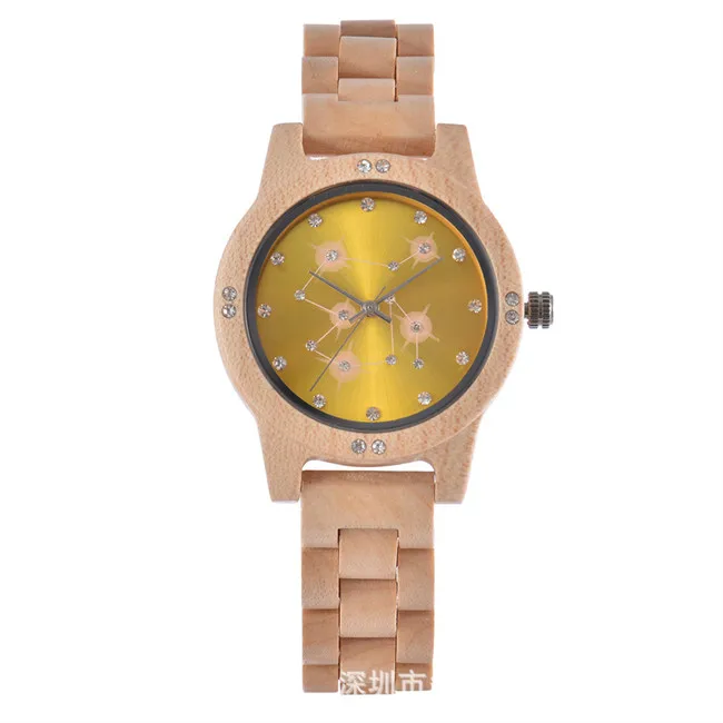 Women Wood Watch Zebra Wood Wrist Hot Selling Cheap Bamboo Wooden Custom Logo Customization Wholesale Quartz