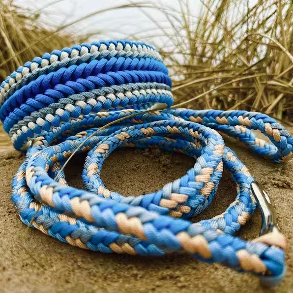 Cheapest Blue Coast Extra Wide braided dog collar paracord braided complete set pet dog collar and handle leash