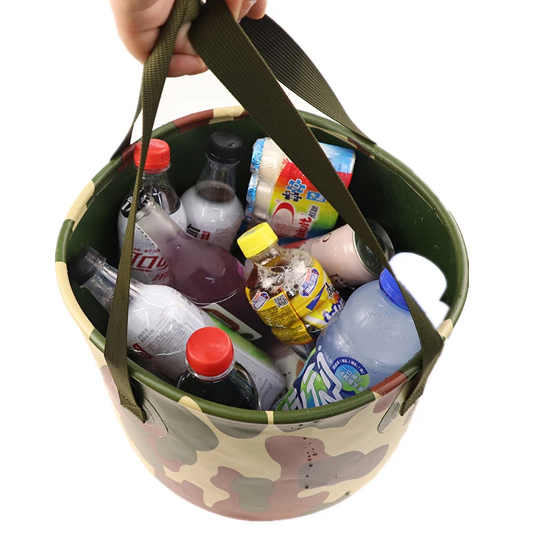 JIAYI Oem/Odm Fishing Bucket Bag Eva 500D Pvc 15L Portable Collapsible Folding Foldable Bait Fishing Bucket For Fish Camping