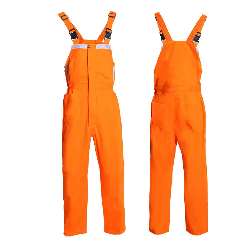 Custom Mens Multi Pockets Hi Vis Cargo Bibi Pants Reflective Tape Working Uniform Bib Pants