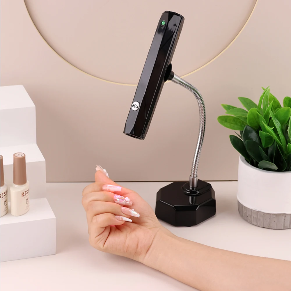 New Portable Handheld and Desktop Wireless Nail Polish Dryer Light 9W Rechargeable Nail Lamp for Flash Curing Extension Nail Tip