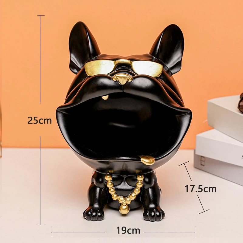 Bulldog storage accessories enter the entrance, living room, coffee table, tabletop, home decoration, resin crafts